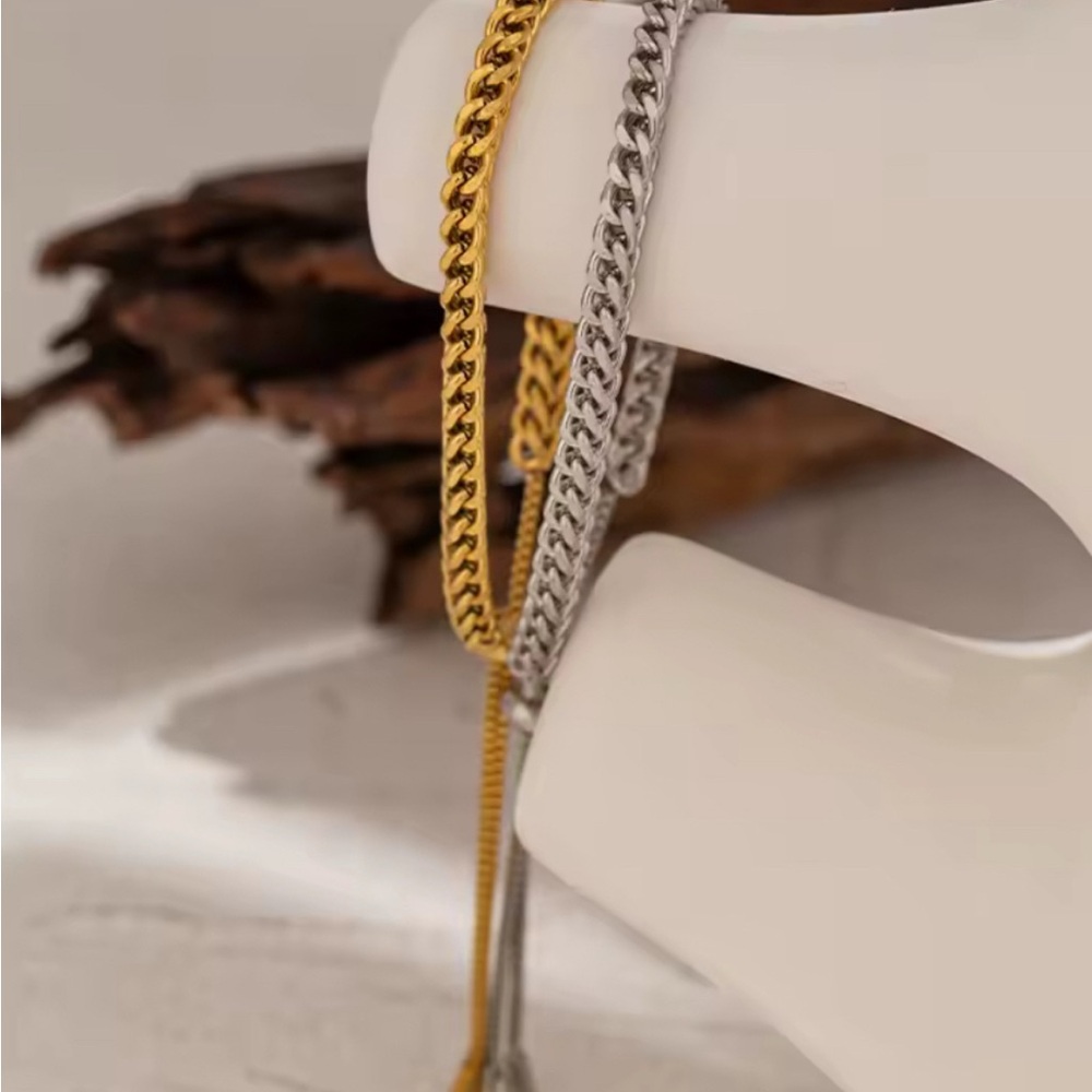 Stainless Steel
Gold and Silver Chain Necklace